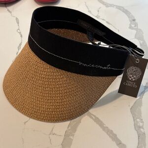 Vince Camuto Tan and Black Sun Visor